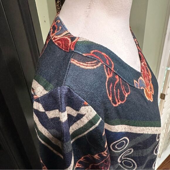 LULU H Paris Boho Floral pattern Sweater Dress Size Large - Picture 7 of 13